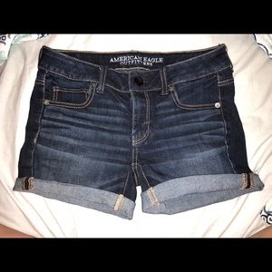 American Eagle midi jean shorts